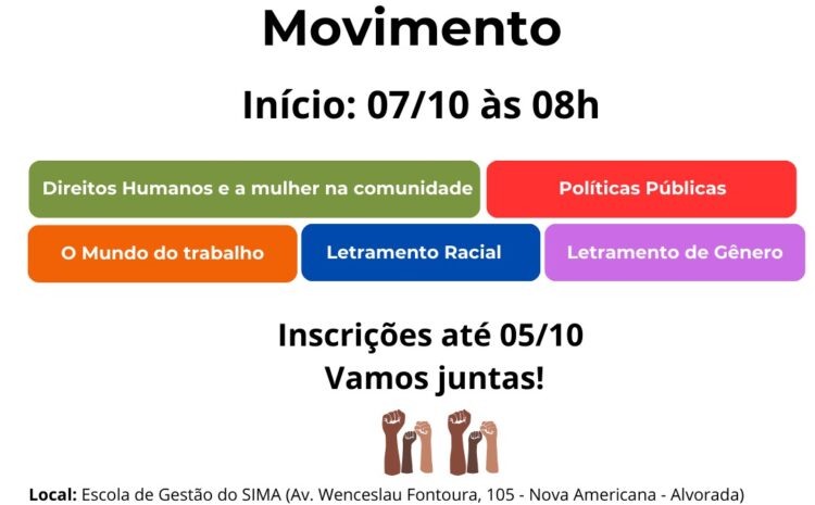  “Mulheres de Alvorada em Movimento”, uma formação presencial voltada para mulheres